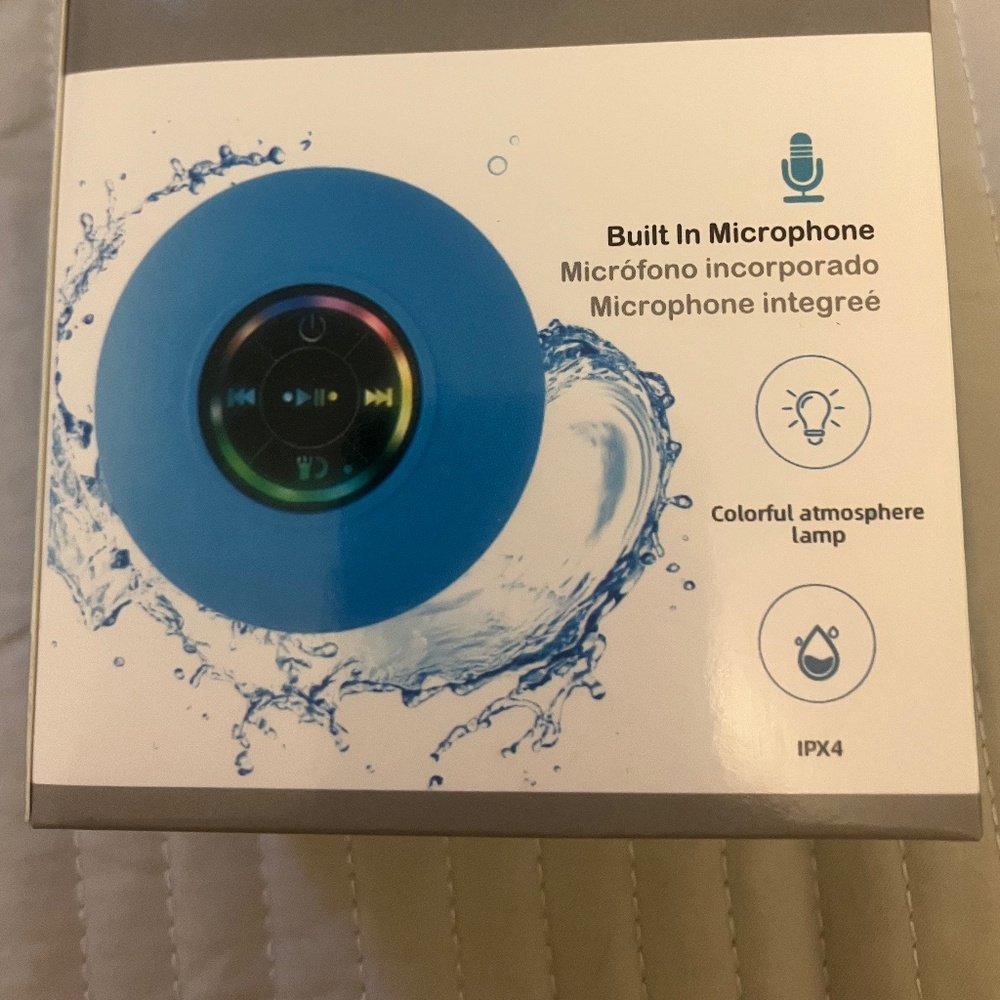 New Round Speaker Mini White Waterproof Bluetooth For Shower Pool Bathroom